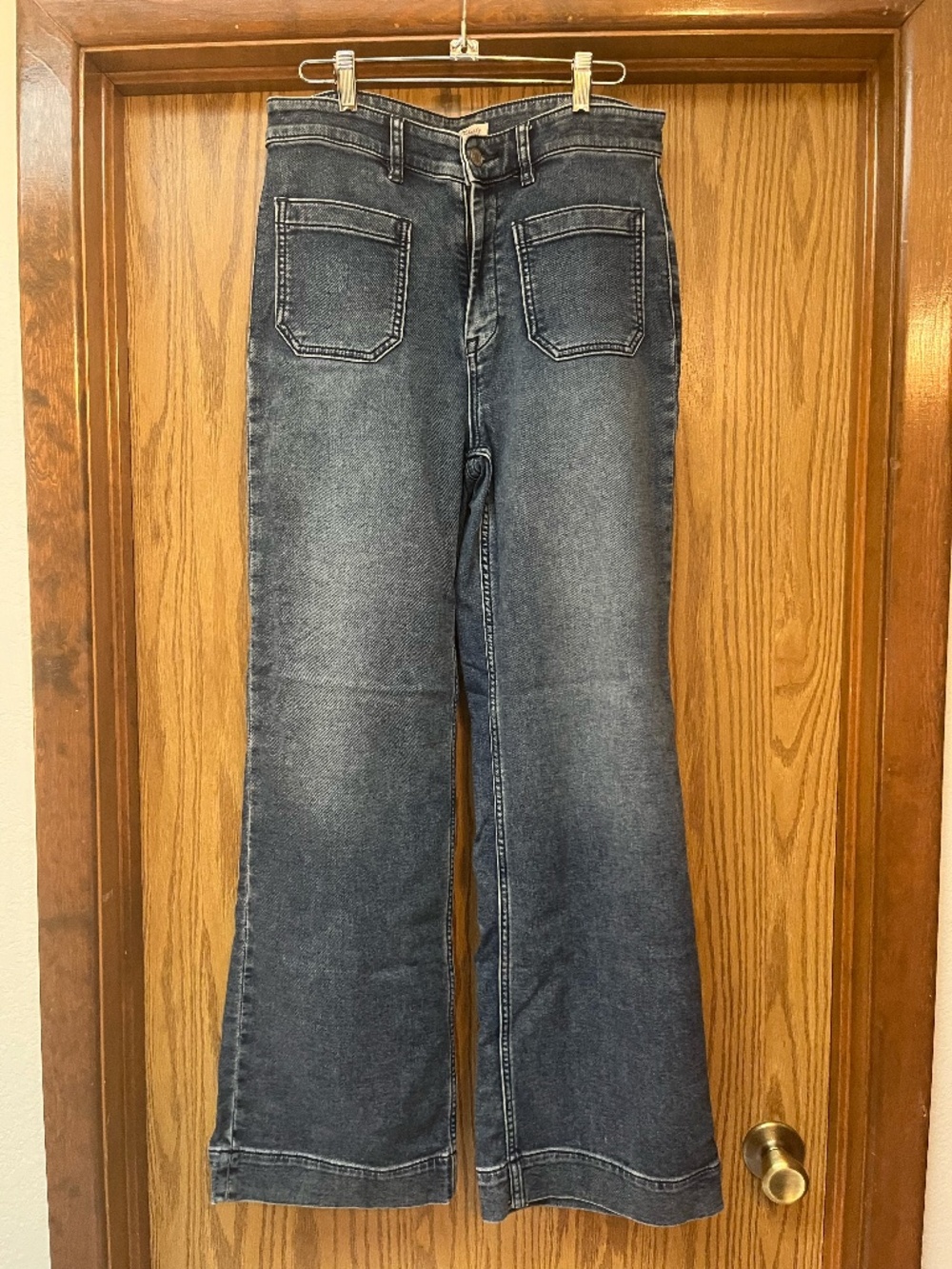 Faherty Stretch Terry Patch Pocket Jeans Size 30 - high waist slim wide leg